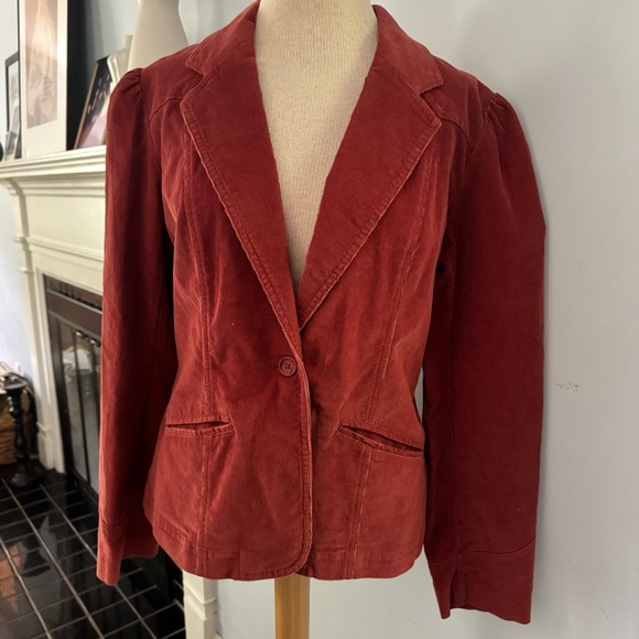 Rust corduroy blazer, puff sleeve feminine details by Mossimo for Target FALL 🍁 - Picture 4 of 10
